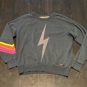 Aviator Nation, Size XS Woman’s - Patched lighting bolt with neon stripes on arm